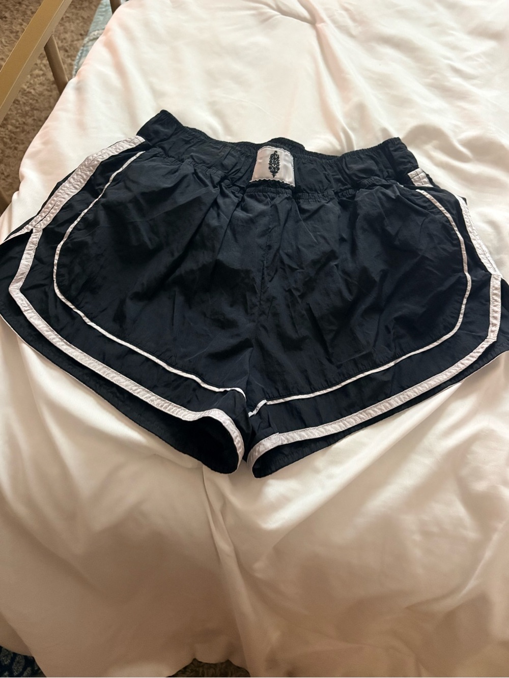FP Movement by Free People Black Athletic Shorts with White Trim